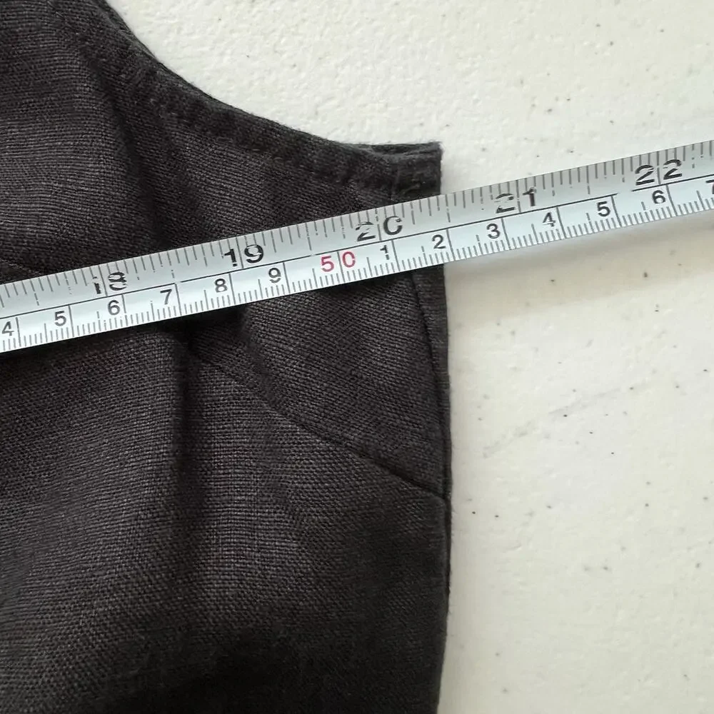 REFORMATION Naomi Linen Jumpsuit Black Women's Size 12 (Missing matching‎ belt)